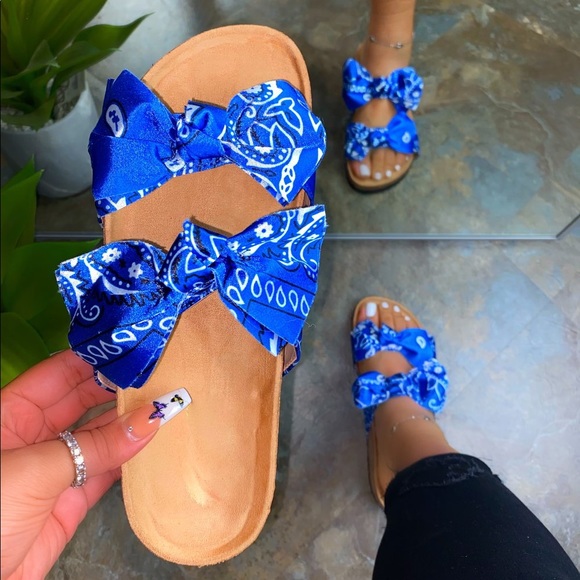 Last Restock Badass limited Bandana Slides Blue - Picture 2 of 7